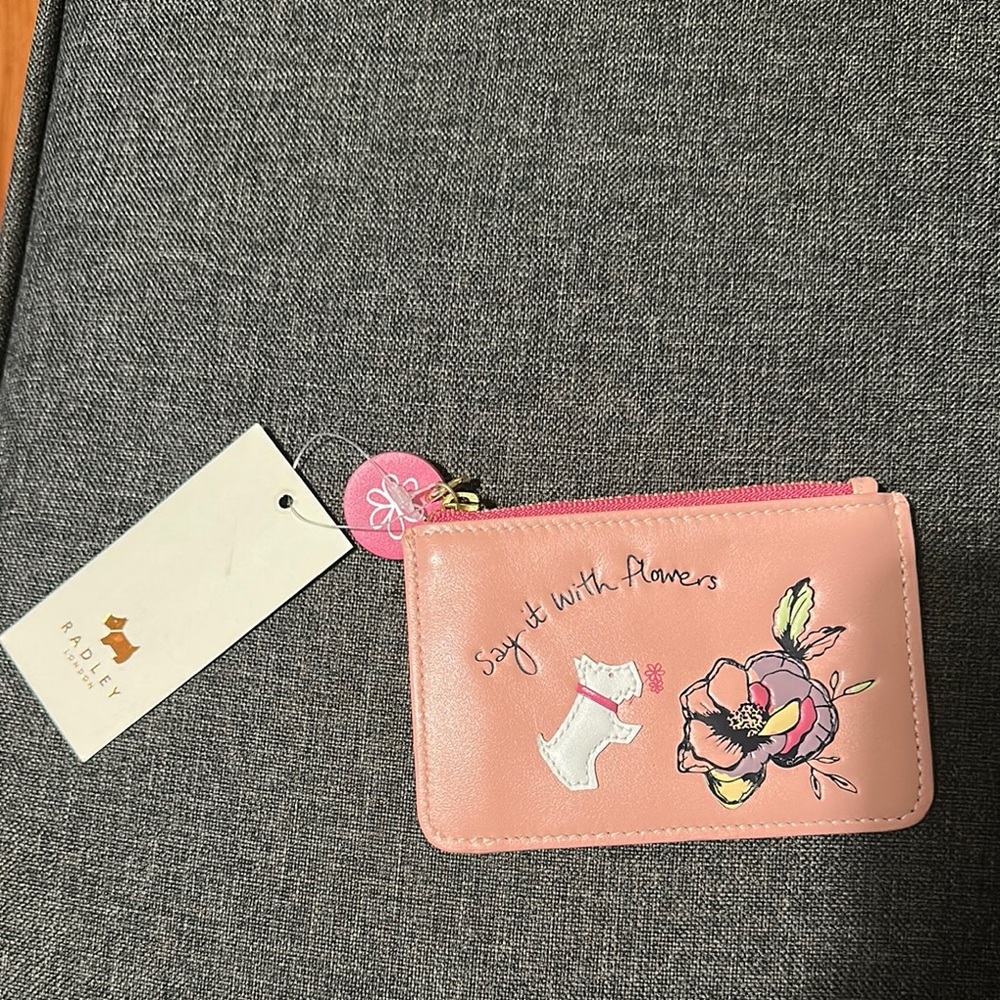 RADLEY LONDON Pink Floral Key & Card Holder